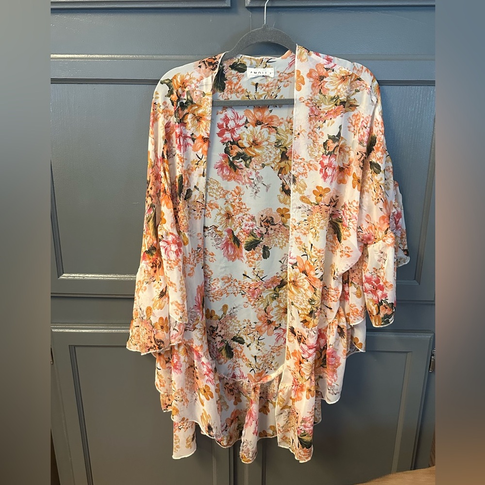 Amoli Sheer Floral Cardigan